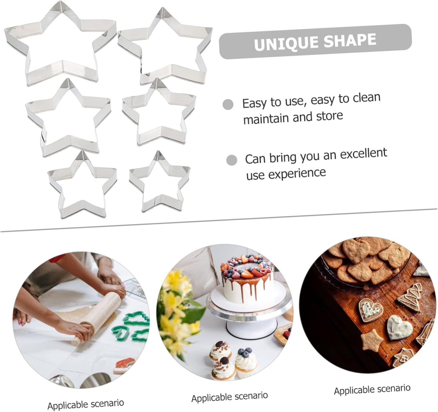 6-Piece Biscuit Molds Set with 5 Cookie Cutters - Essential Baking Accessories for Creative Cookies and Pastries