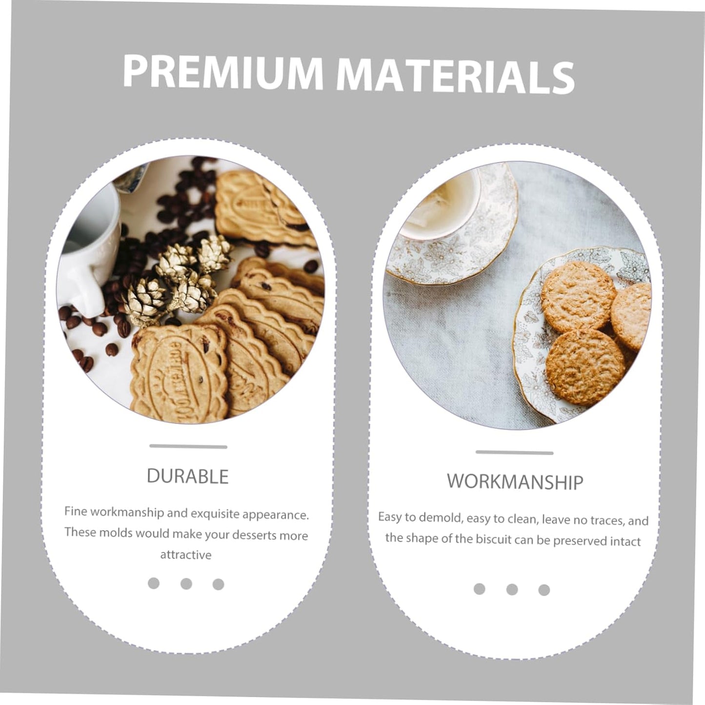 6-Piece Biscuit Molds Set with 5 Cookie Cutters - Essential Baking Accessories for Creative Cookies and Pastries