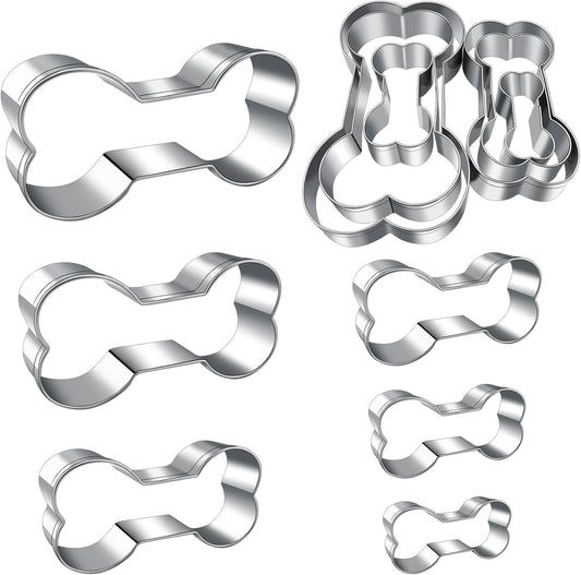 6-Piece Dog Cookie Cutter Set for Homemade Treats and Baking - Mini, Small, Medium, Big Sizes