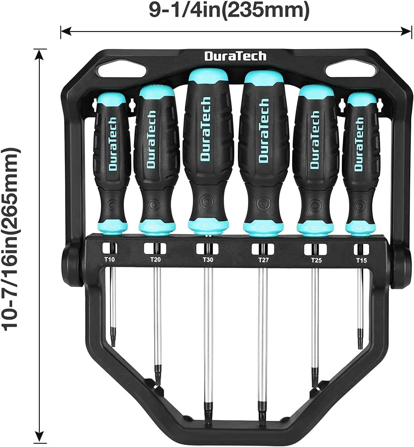 6-Piece Magnetic Torx Screwdriver Set with Rotating Storage Rack and Soft Handle - DURATECH Screw Driver Kit for Fastening and Loosening