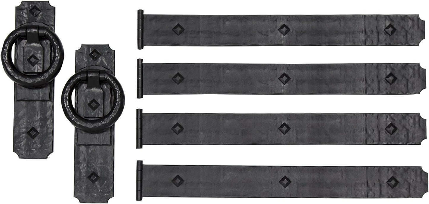 6 Piece Rustic Rings Magnetic Garage Door Hardware Set by Cre8tive Hardware - WildKart