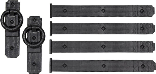6 Piece Rustic Rings Magnetic Garage Door Hardware Set by Cre8tive Hardware - WildKart