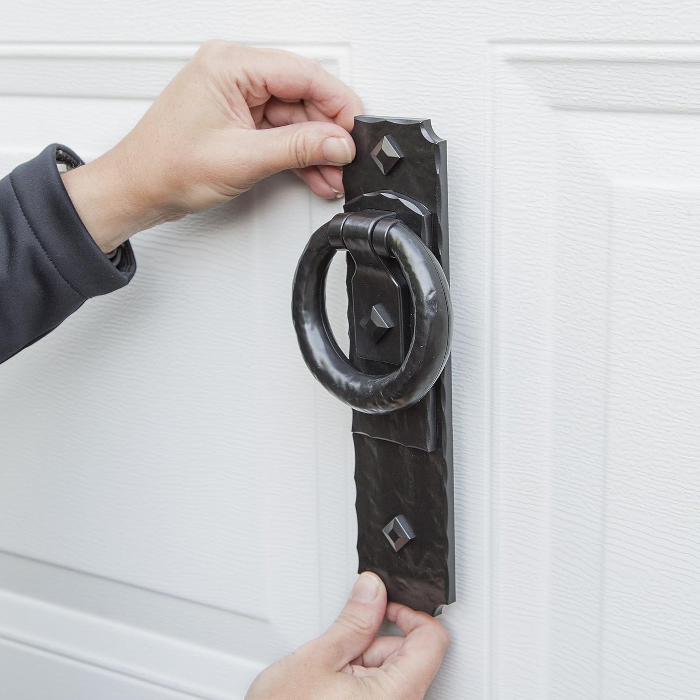 6 Piece Rustic Rings Magnetic Garage Door Hardware Set by Cre8tive Hardware - WildKart