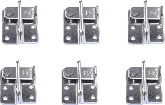 6-Piece Set of Thick 304 Stainless Steel Door Buckle Locks for Enhanced Door Security