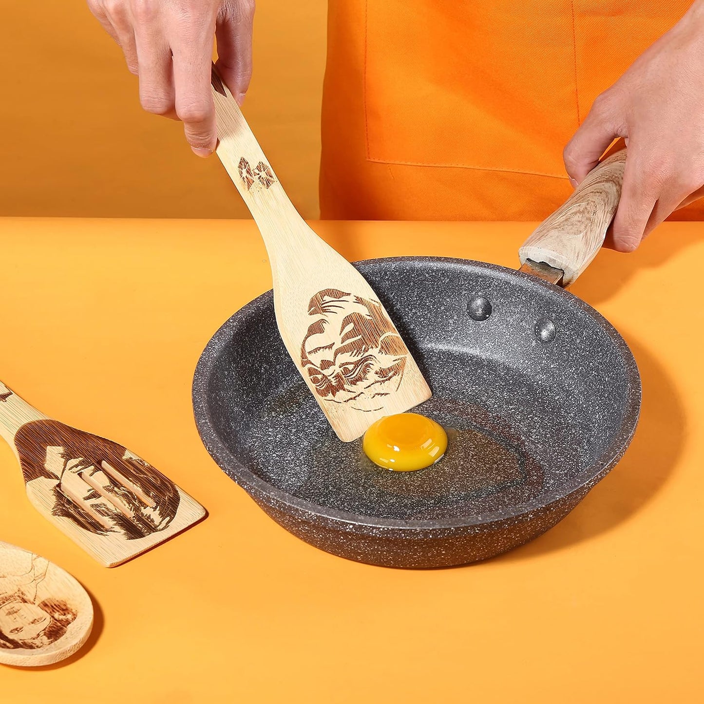 6-Piece Star Wars Wooden Spoons Set for Cooking Utensils - Fun Kitchen Gift for Housewarming - Nonstick Utensils for Men and Women