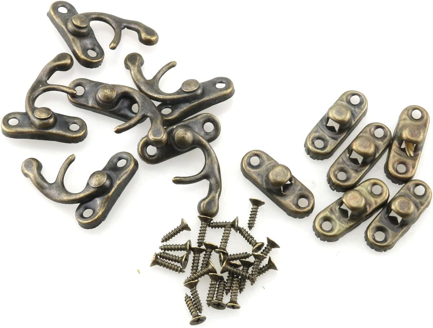 6-Piece Vintage Style Swing Arm Clasp Latch Set with Screws - Perfect for Suitcases and Jewelry Boxes