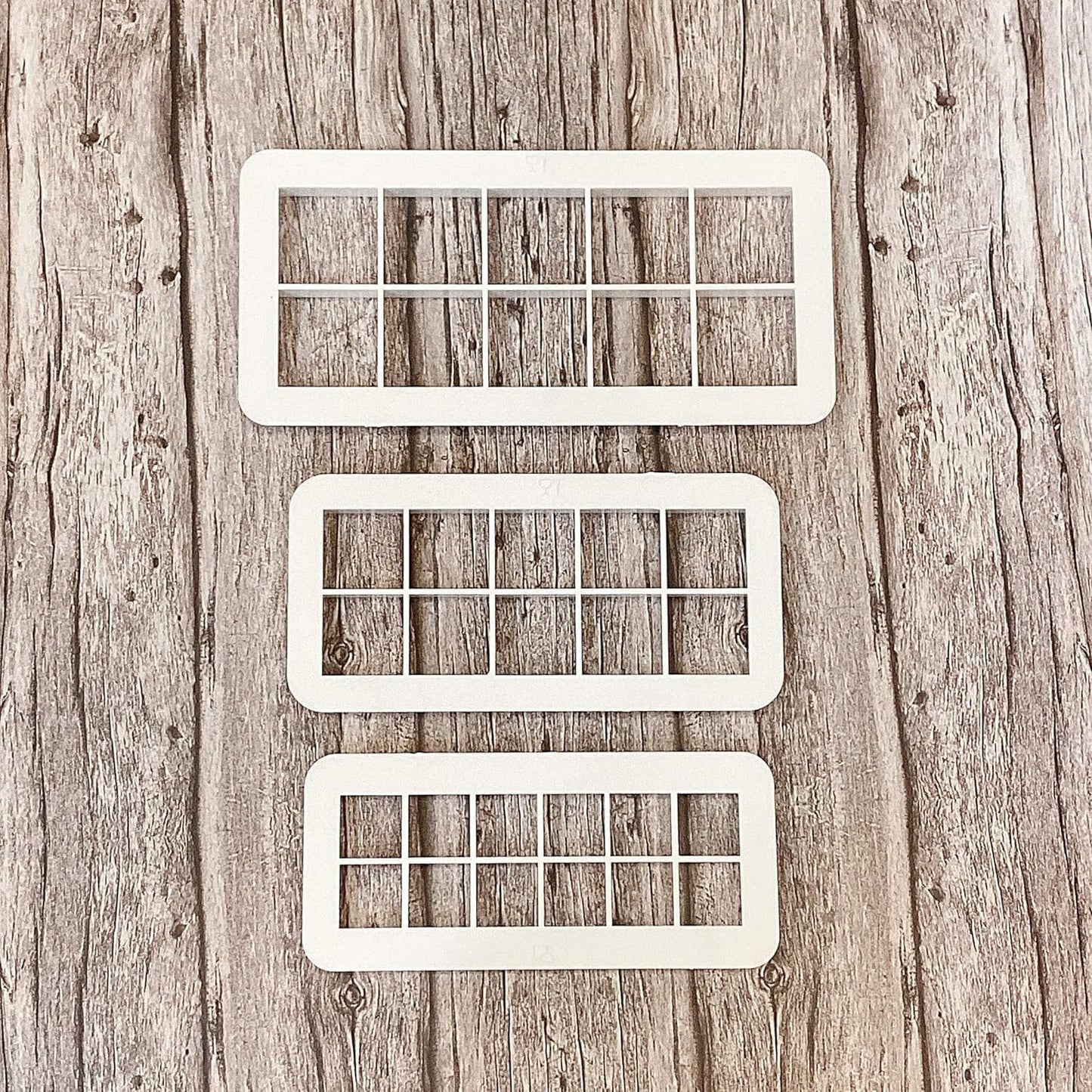 6-Piece White Square Cookie Cutter Set for Cake Decorating - Geometric Multicutter Fondant Cutter - Easy to Use and Store Square Biscuit Cutters for Baking