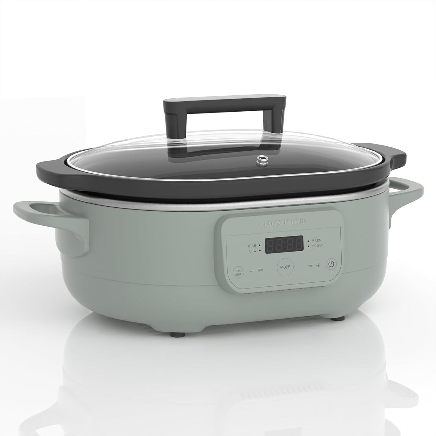 6 Quart Programmable Slow Cooker with Removable Nonstick Pot - Ideal for Family Meals - Serves 6+ - Keep Warm Feature - Olive Color