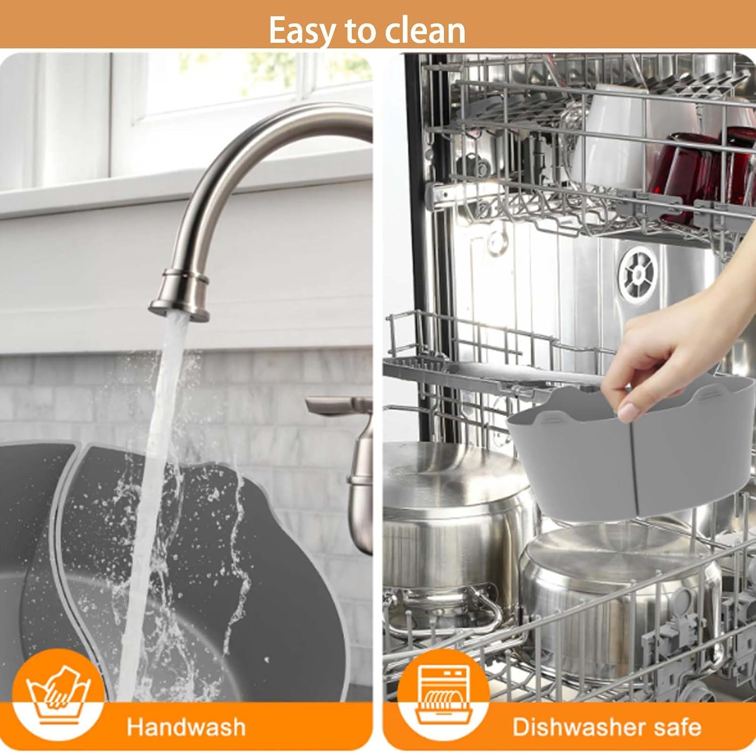 6 Quart Silicone Crock Pot Divider - Reusable Liners for Slow Cooker - Fits Most 6-7 Qt Crock Pots - Dishwasher Safe & BPA Free