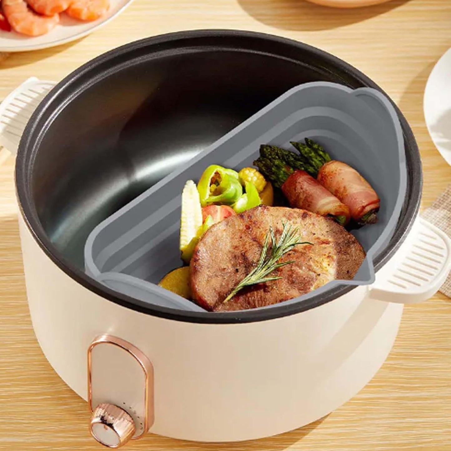 6 Quart Silicone Crock Pot Divider - Reusable Liners for Slow Cooker - Fits Most 6-7 Qt Crock Pots - Dishwasher Safe & BPA Free