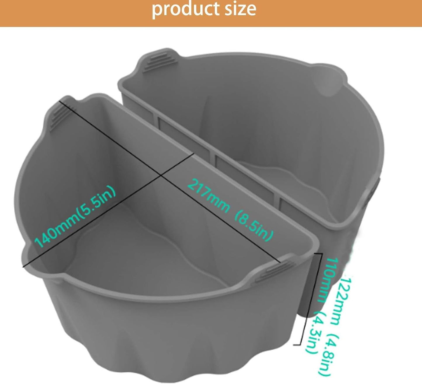 6 Quart Silicone Crock Pot Divider - Reusable Liners for Slow Cooker - Fits Most 6-7 Qt Crock Pots - Dishwasher Safe & BPA Free