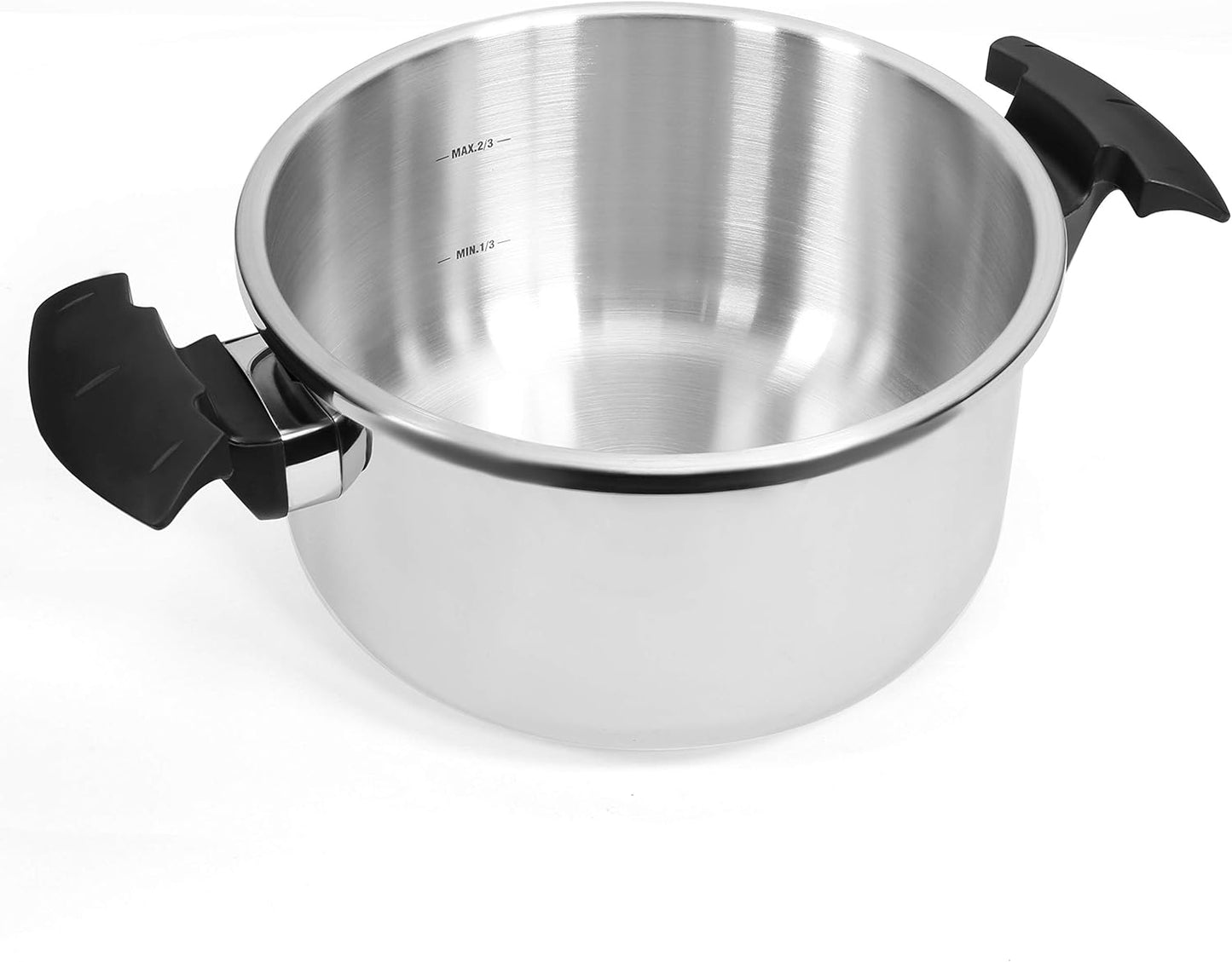 6 Quart Turbo Pressure Cooker Stovetop - Easy-Lock Lid, Stainless Steel, Recipe Book - Barton 6QT