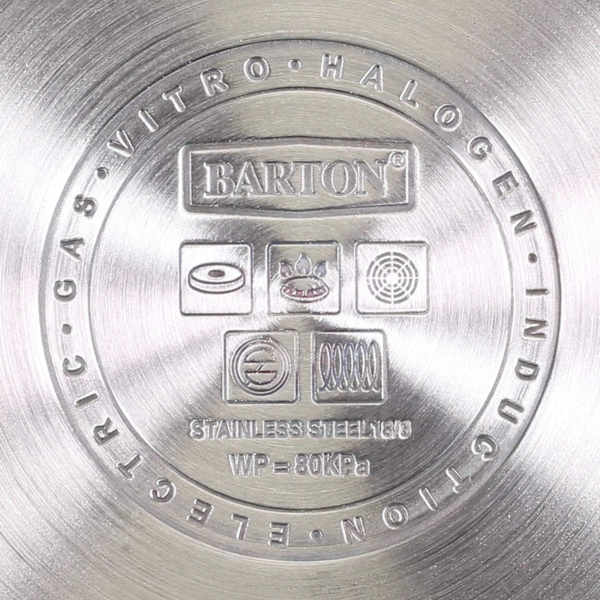 6 Quart Turbo Pressure Cooker Stovetop - Easy-Lock Lid, Stainless Steel, Recipe Book - Barton 6QT