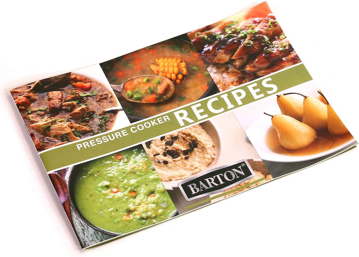 6 Quart Turbo Pressure Cooker Stovetop - Easy-Lock Lid, Stainless Steel, Recipe Book - Barton 6QT