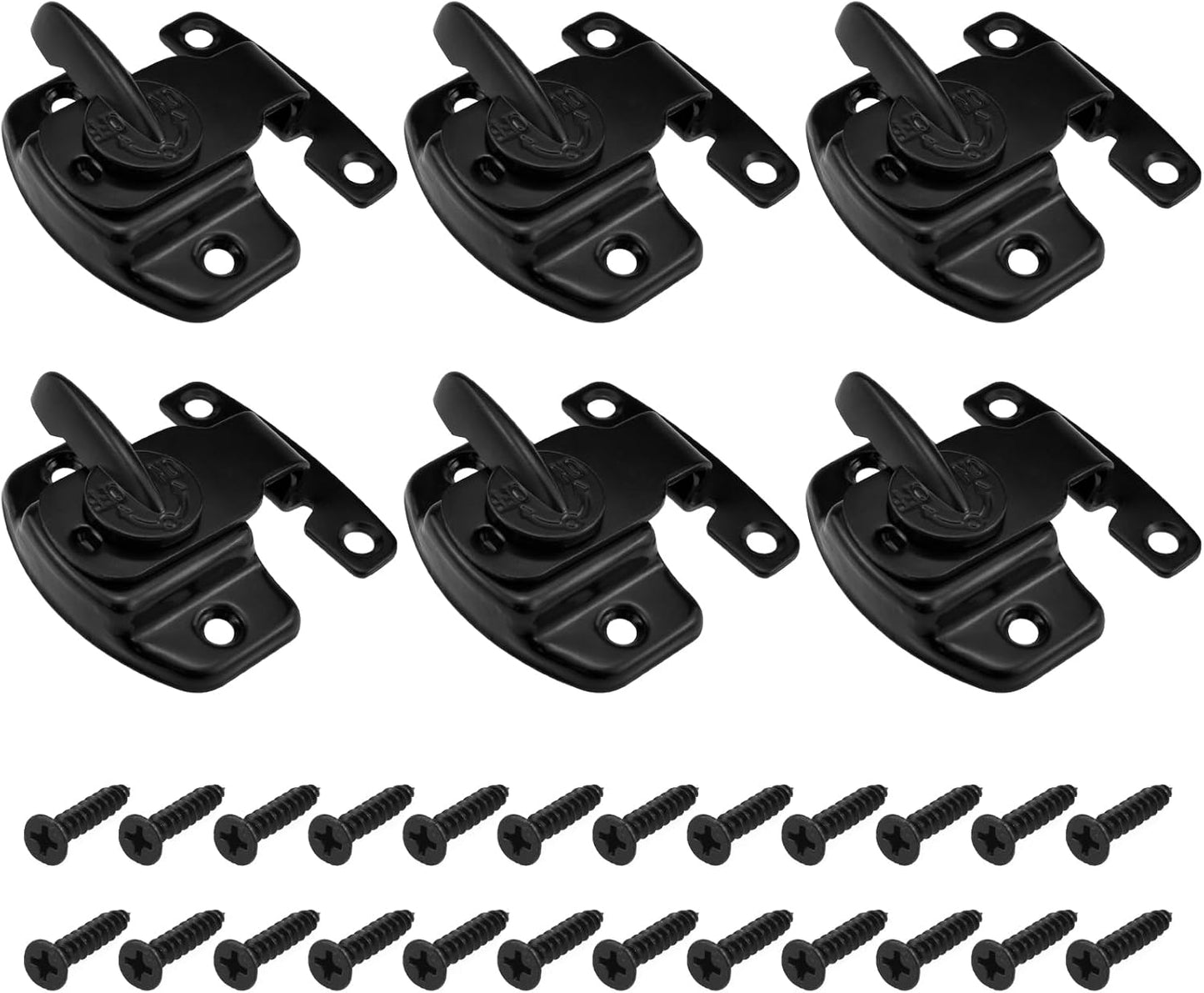 6 Sets Heavy Duty Table Leaf Latch Lock Hardware for Extension and Conference Tables - Black