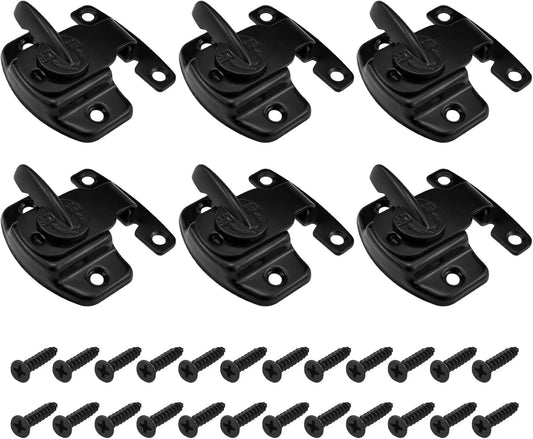 6 Sets Heavy Duty Table Leaf Latch Lock Hardware for Extension and Conference Tables - Black