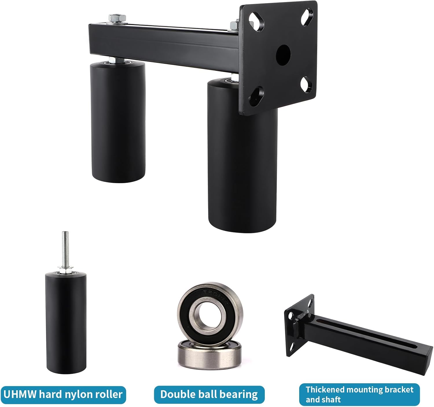 6" Skelang Slide Gate Guide Roller - Adjustable UHMW Hard Nylon Sliding Gate Support Assembly for Gate Stability