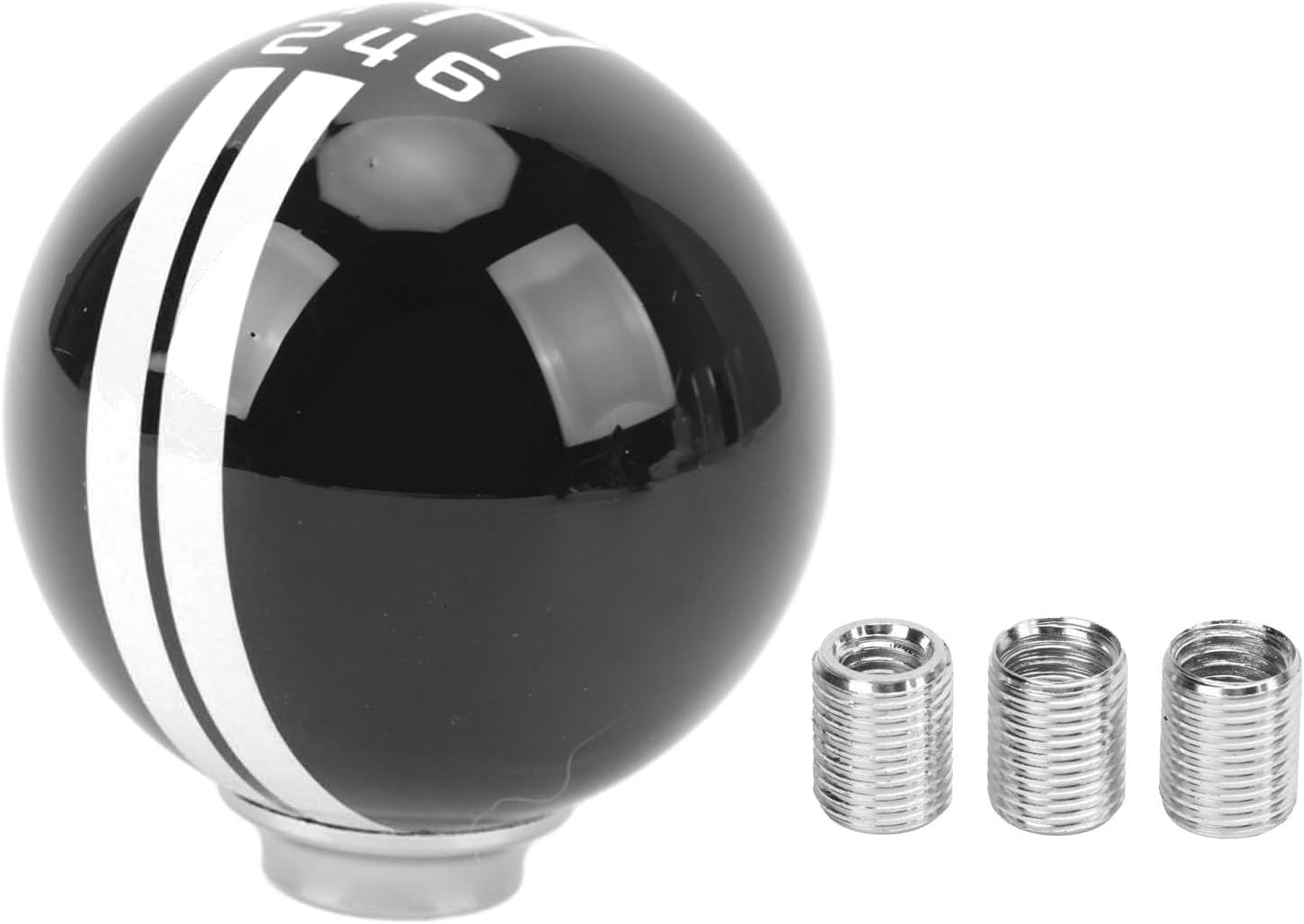6 Speed Metal Gear Shift Knob with 3 Adapters for Manual Cars - Hapivida Racing Gear Shift Knob in GT500 Style (Black White)