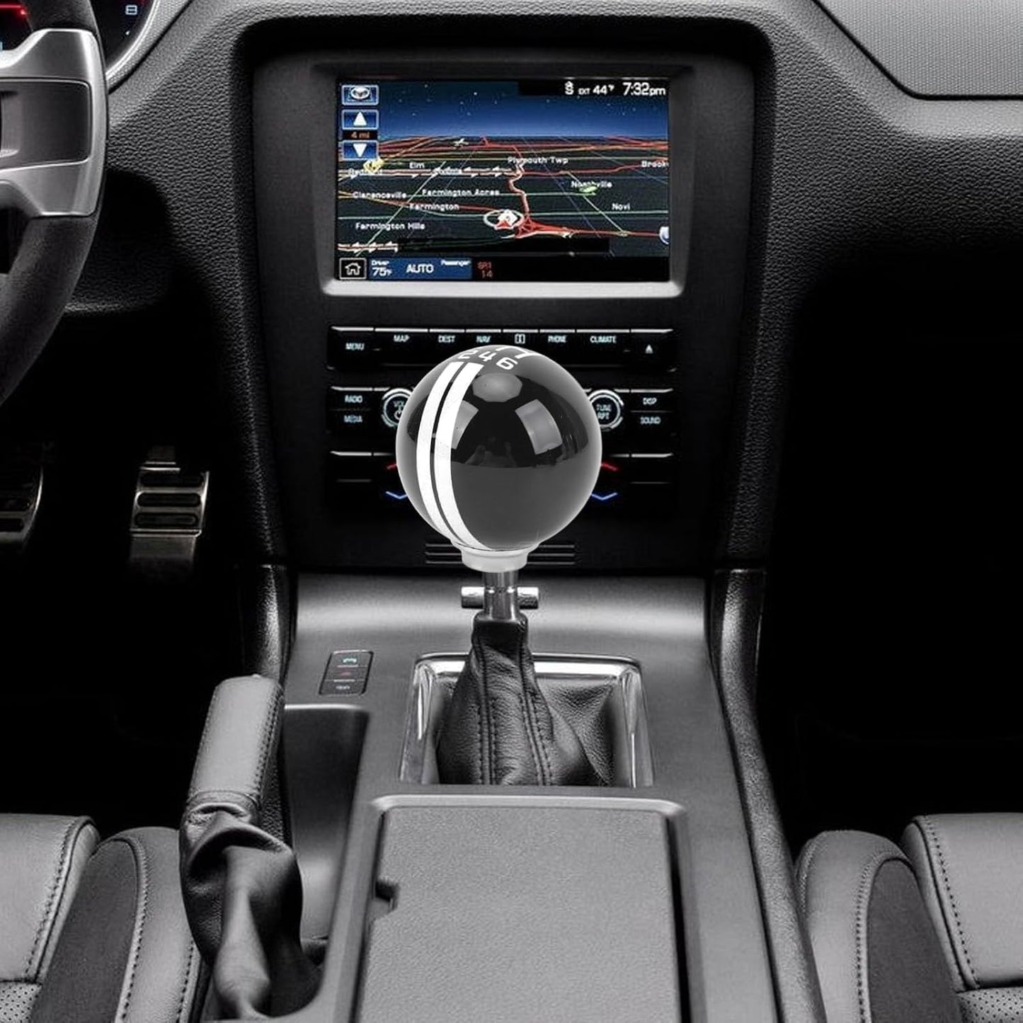 6 Speed Metal Gear Shift Knob with 3 Adapters for Manual Cars - Hapivida Racing Gear Shift Knob in GT500 Style (Black White)