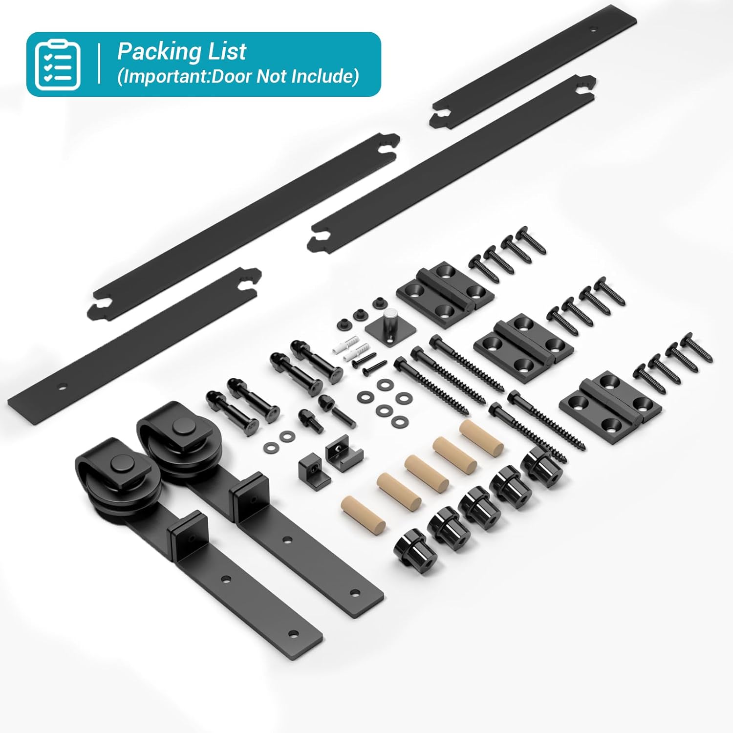 60" Bi-Folding Sliding Barn Door Hardware Kit - Smooth & Quiet Operation, Easy Install - Fits Double 28" Bifold Doors - Black Roller, Side Mounted - Door Not Included
