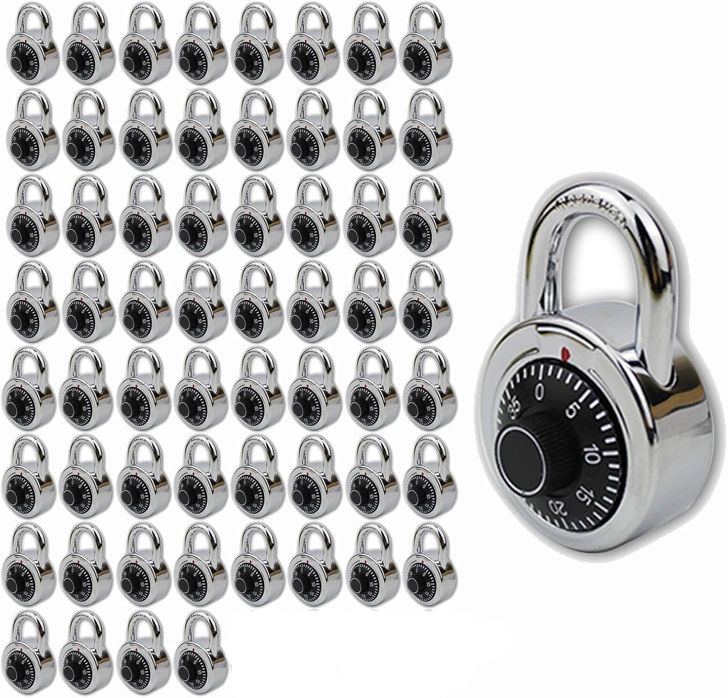 60-Piece Mefape Combination Lock Set for Locker & Toolbox Security - Digital Padlock with Fixed Dial & Preset Code - Keyless & Secure