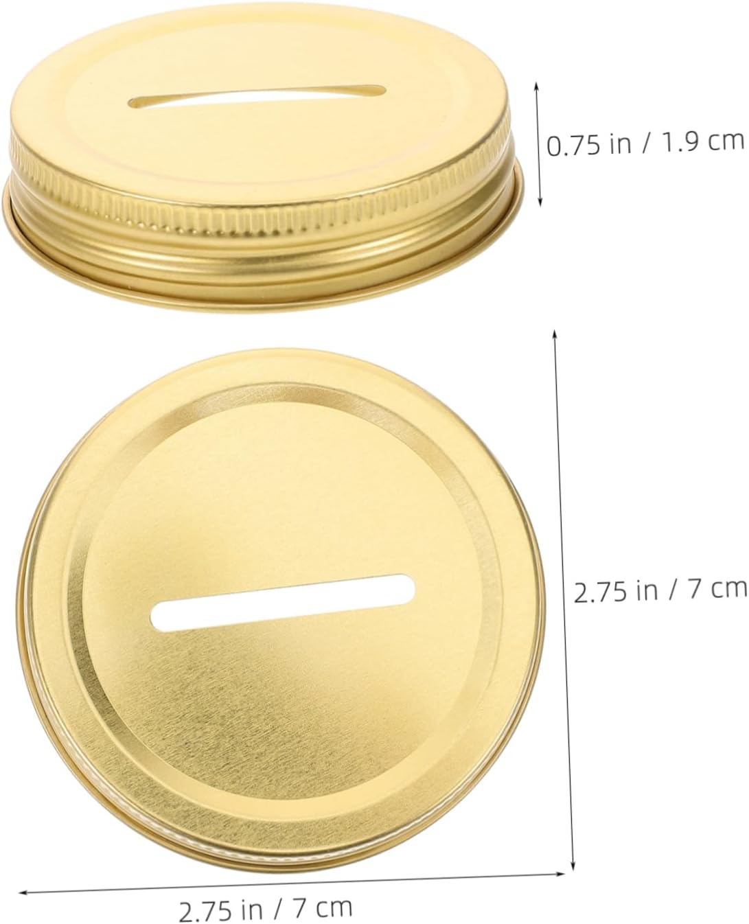 60-Piece Piggy Bank Coin Lid Sealing Caps for Mason Jars - Wide Mouth Canning Covers - Golden Tinplate Slot Cover