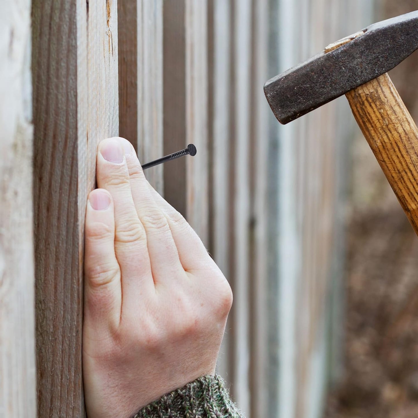 600-Piece Small Black Nail Assortment Kit - 4 Sizes for Hanging Pictures, Finishing, and Walls - Galvanized Hardware Nails - WildKart