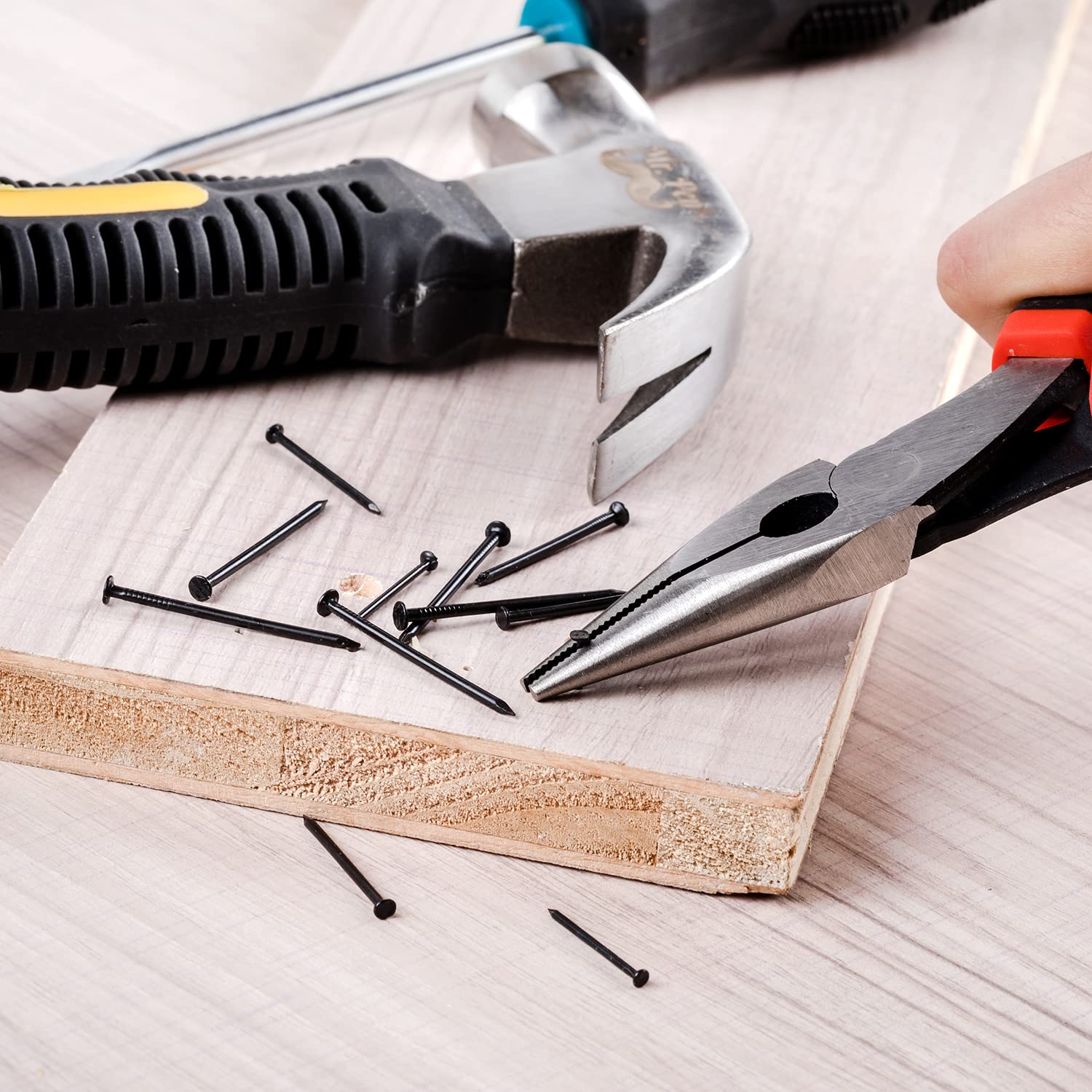 600-Piece Small Black Nail Assortment Kit - 4 Sizes for Hanging Pictures, Finishing, and Walls - Galvanized Hardware Nails - WildKart