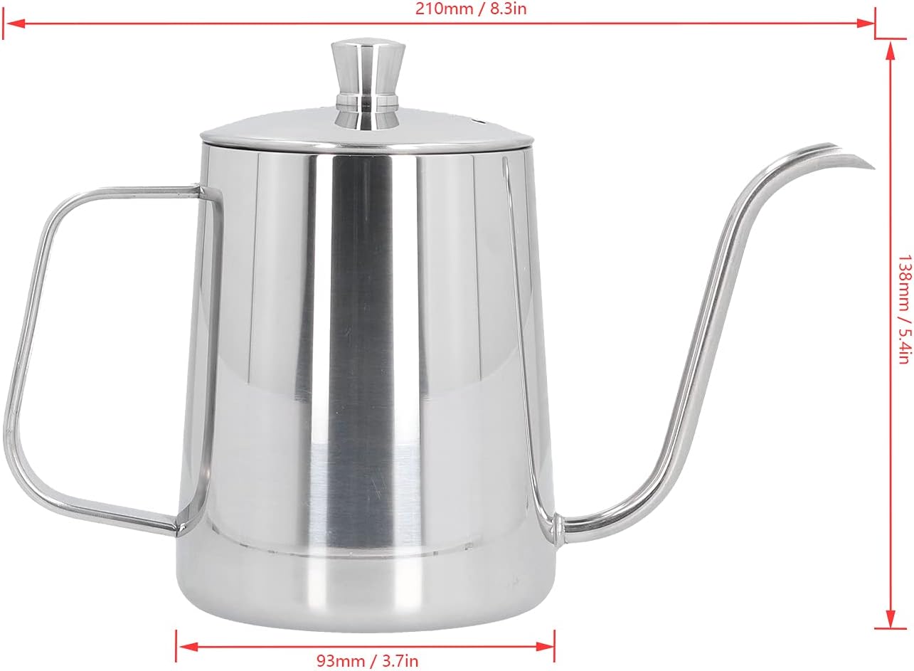 600ml Stainless Steel Gooseneck Coffee Kettle for Home Kitchen - Tea & Pour Over Pot