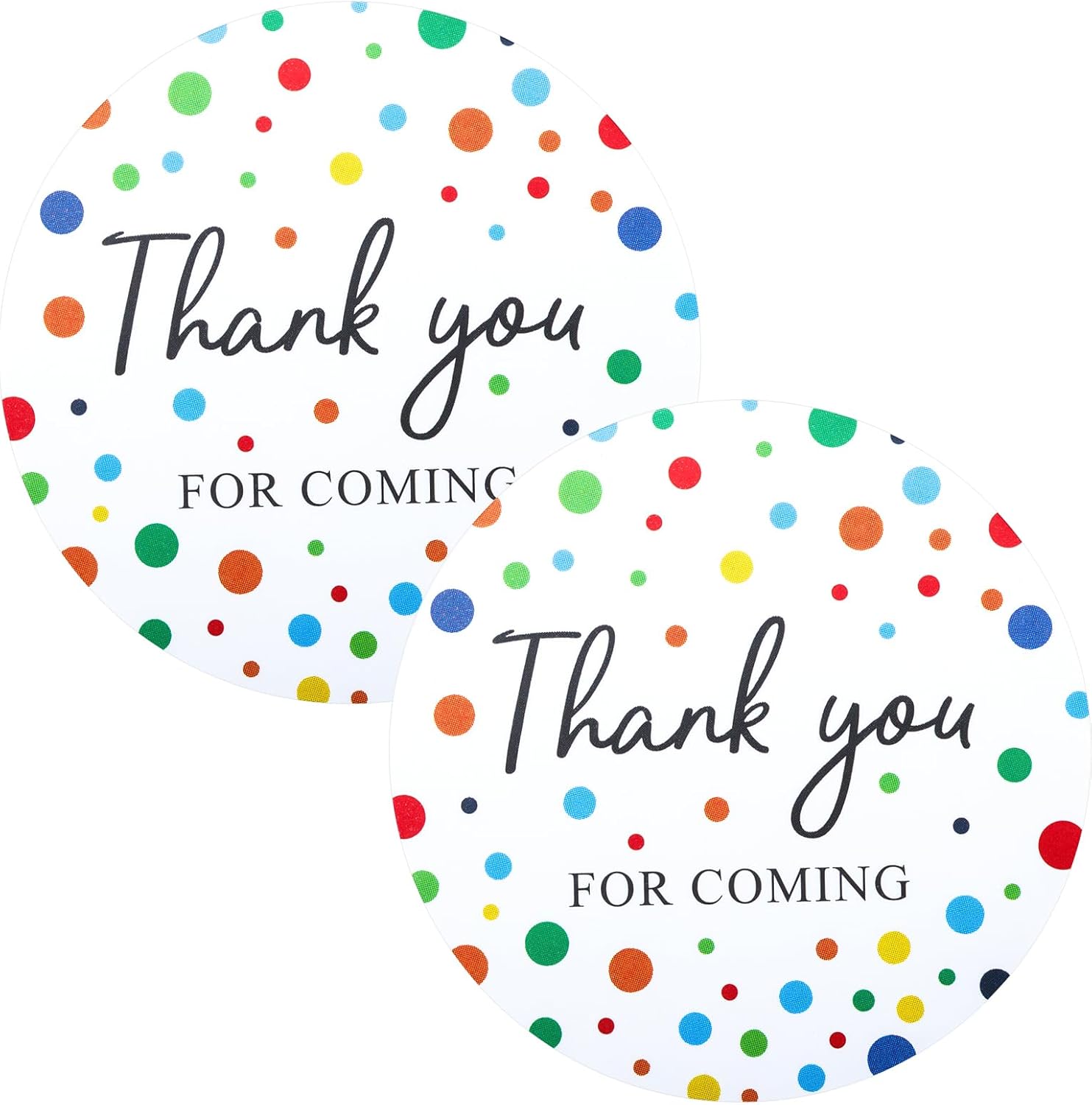 60Pcs Personalized Thank You Stickers with Colored Dots, 2" Round Self Adhesive for Wedding, Birthday, Baby Shower, Party - jijAcraft