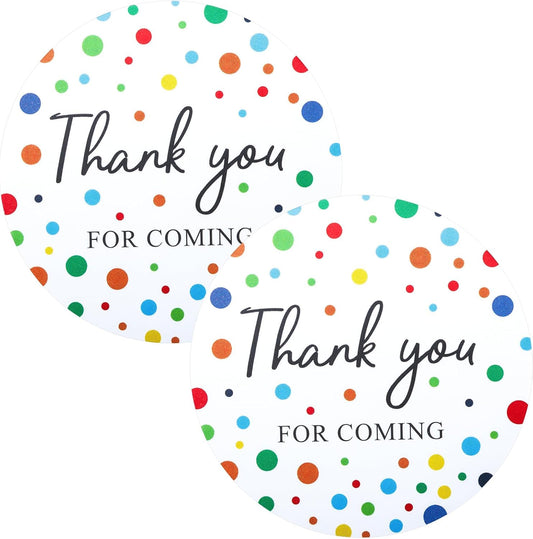 60Pcs Personalized Thank You Stickers with Colored Dots, 2" Round Self Adhesive for Wedding, Birthday, Baby Shower, Party - jijAcraft