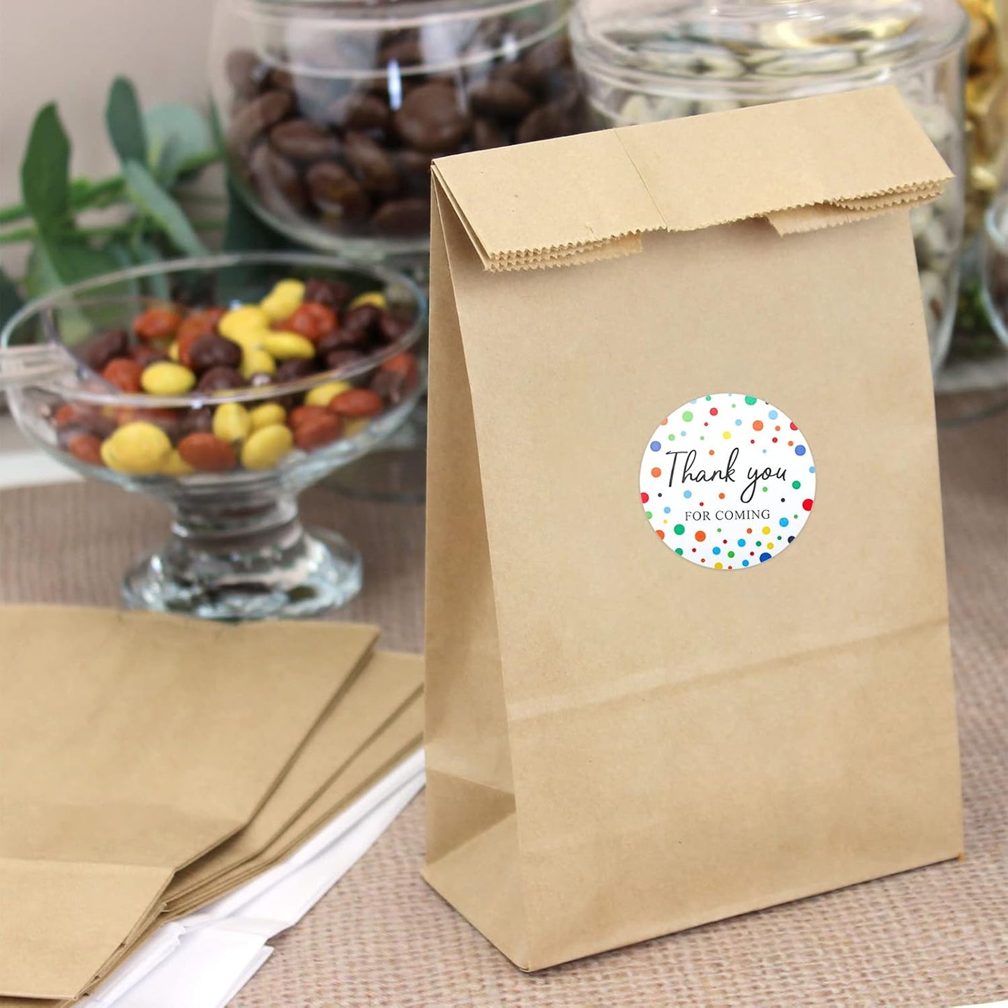 60Pcs Personalized Thank You Stickers with Colored Dots, 2" Round Self Adhesive for Wedding, Birthday, Baby Shower, Party - jijAcraft