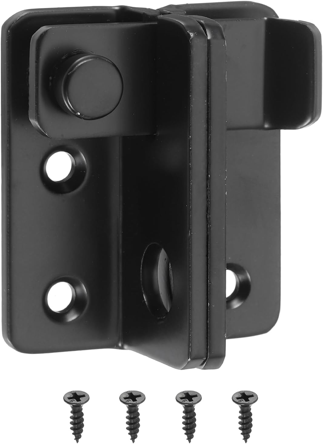 62mm Stainless Steel Flip Gate Latch with Padlock Hole for Barns, Cabinets, Pet Cages, and Fences - Left Open, Black Color