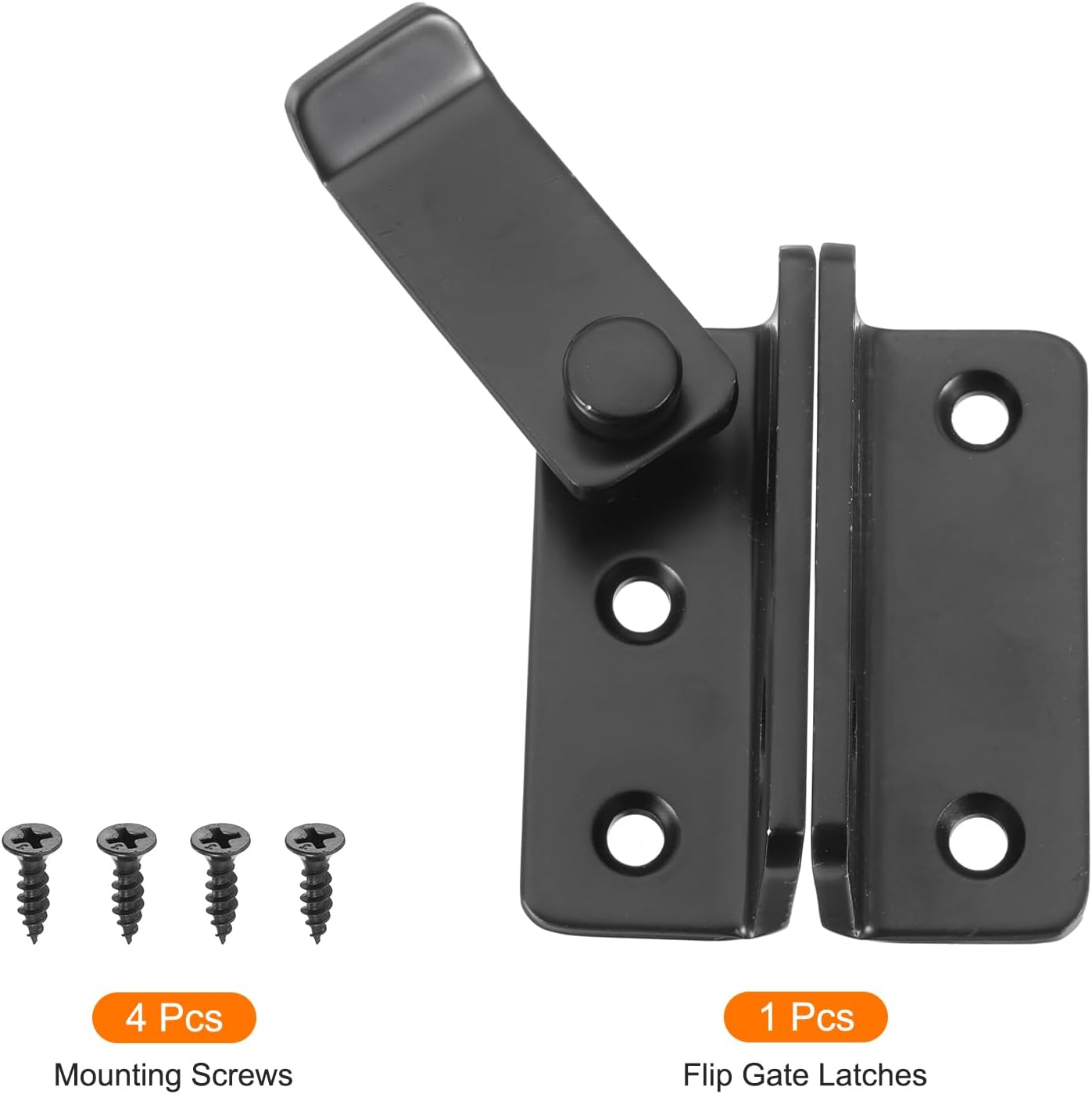 62mm Stainless Steel Flip Gate Latch with Padlock Hole for Barns, Cabinets, Pet Cages, and Fences - Left Open, Black Color