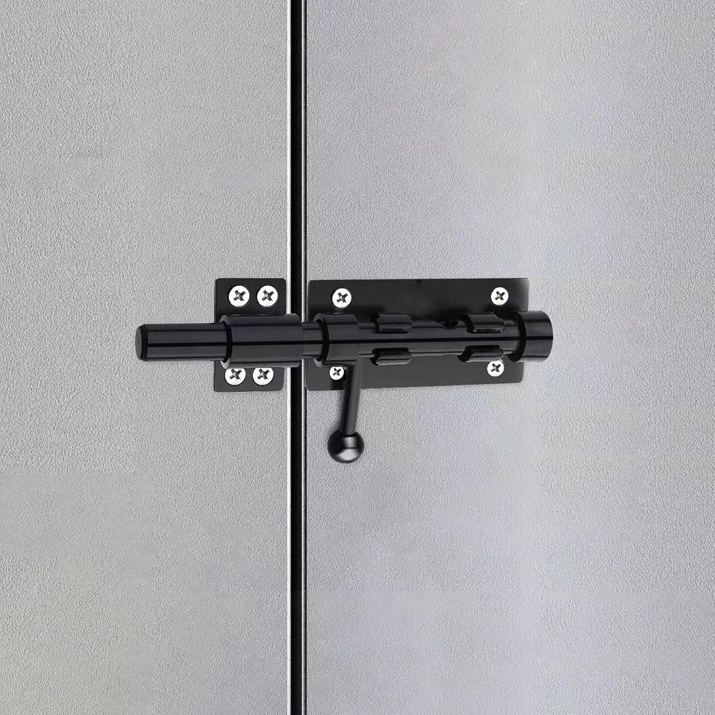 6.3" Heavy Duty Barrel Bolt Latch for Inside Door - Solid 304 Stainless Steel Slide Lock with Black Finish - Ideal for Gates and Sheds (1 Pack)