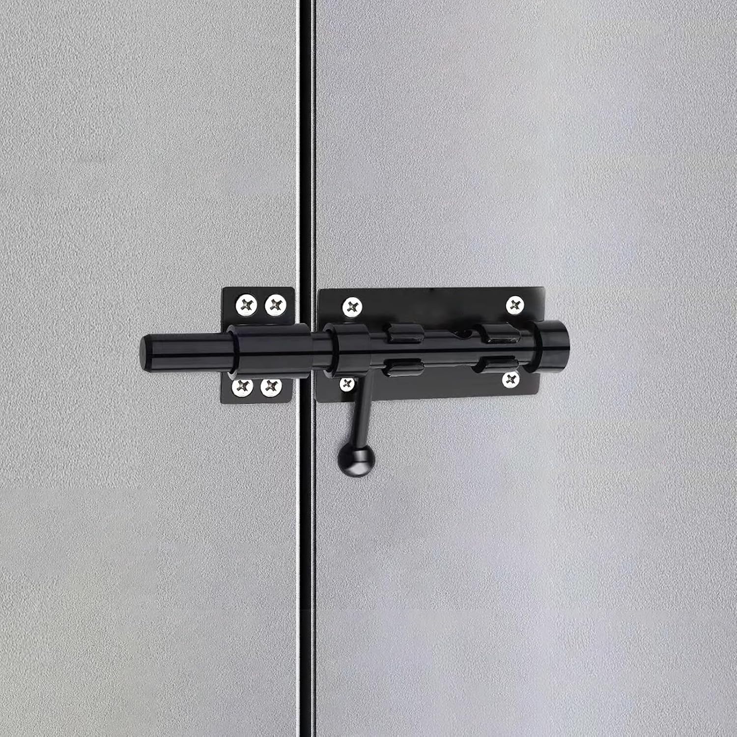 6.3" Heavy Duty Barrel Bolt Latch for Inside Door - Solid 304 Stainless Steel Slide Lock with Black Finish - Ideal for Gates and Sheds (1 Pack)