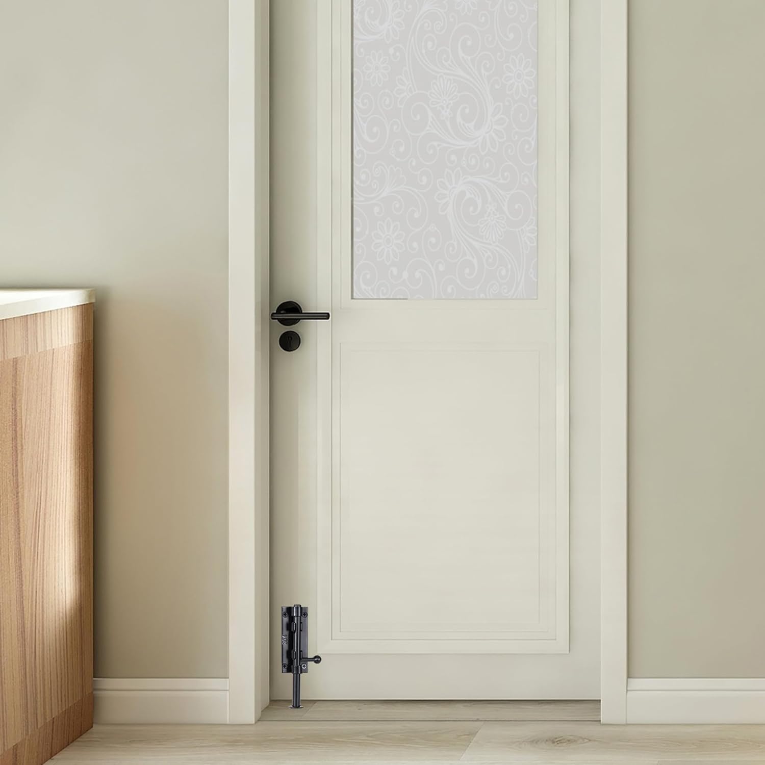 6.3 Inch Black Barrel Bolt Latch with Padlock Hole, Heavy Duty Stainless Steel Slide Lock for Gates, Doors, Windows