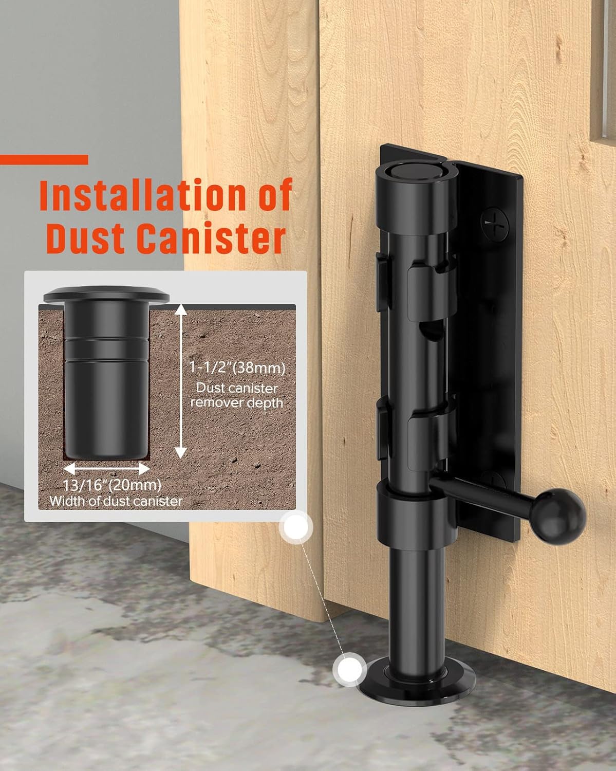 6.3 Inch Heavy Duty Slide Bolt Gate Latch in Solid 304 Stainless Steel with Electroplating Finish for Wooden Fence, Yard Door, Barn Door, Shed Door - Black