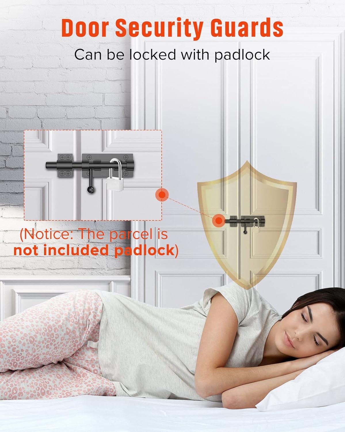 6.3 Inch Heavy Duty Slide Bolt Gate Latch in Solid 304 Stainless Steel with Electroplating Finish for Wooden Fence, Yard Door, Barn Door, Shed Door - Black