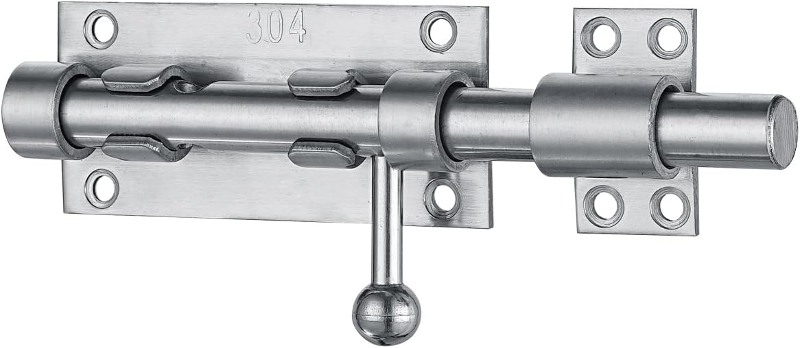 6.3 Inch Heavy Duty Stainless Steel Sliding Bolt Gate Latch with Padlock Hole