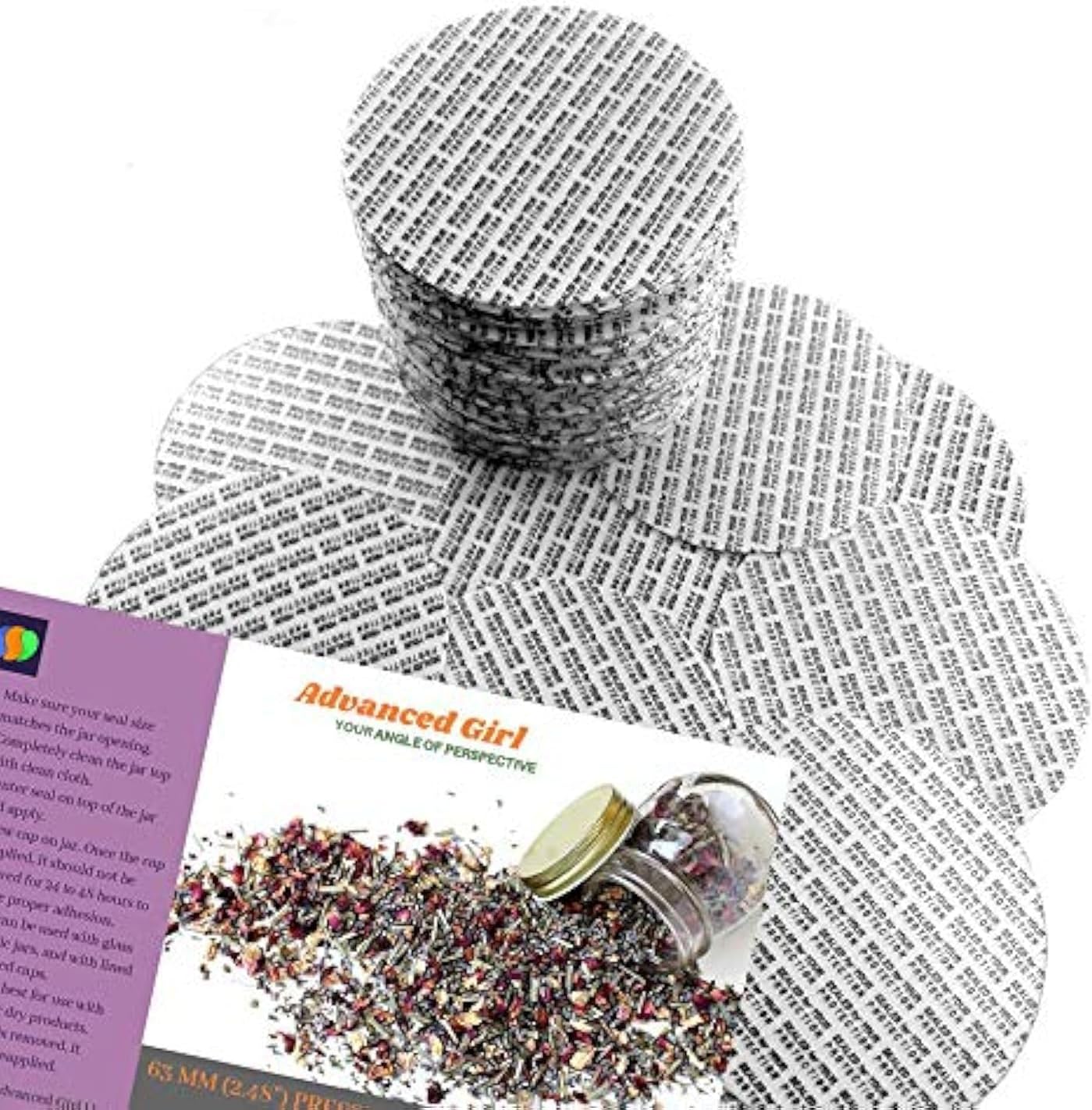 63mm Advanced Pressure Sensitive Torque Activated Seals Cap Liners - 50 PCS - USA Made - for Glass & Plastic Bottles - No Induction Sealer - Black