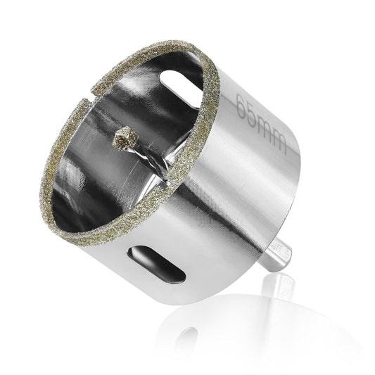 65mm Diamond Hole Saw with Center Drill Bit for Ceramic, Glass, Porcelain, Marble - Jamiikury Glass Hole Cutter