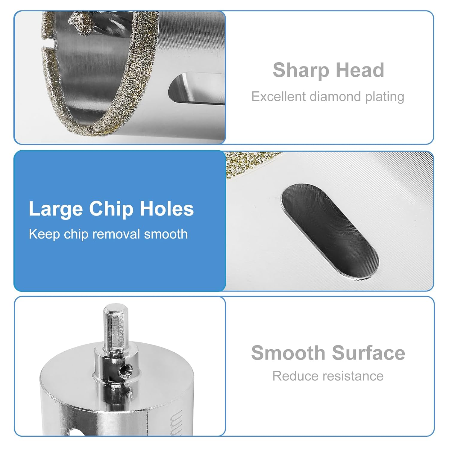 65mm Diamond Hole Saw with Center Drill Bit for Ceramic, Glass, Porcelain, Marble - Jamiikury Glass Hole Cutter