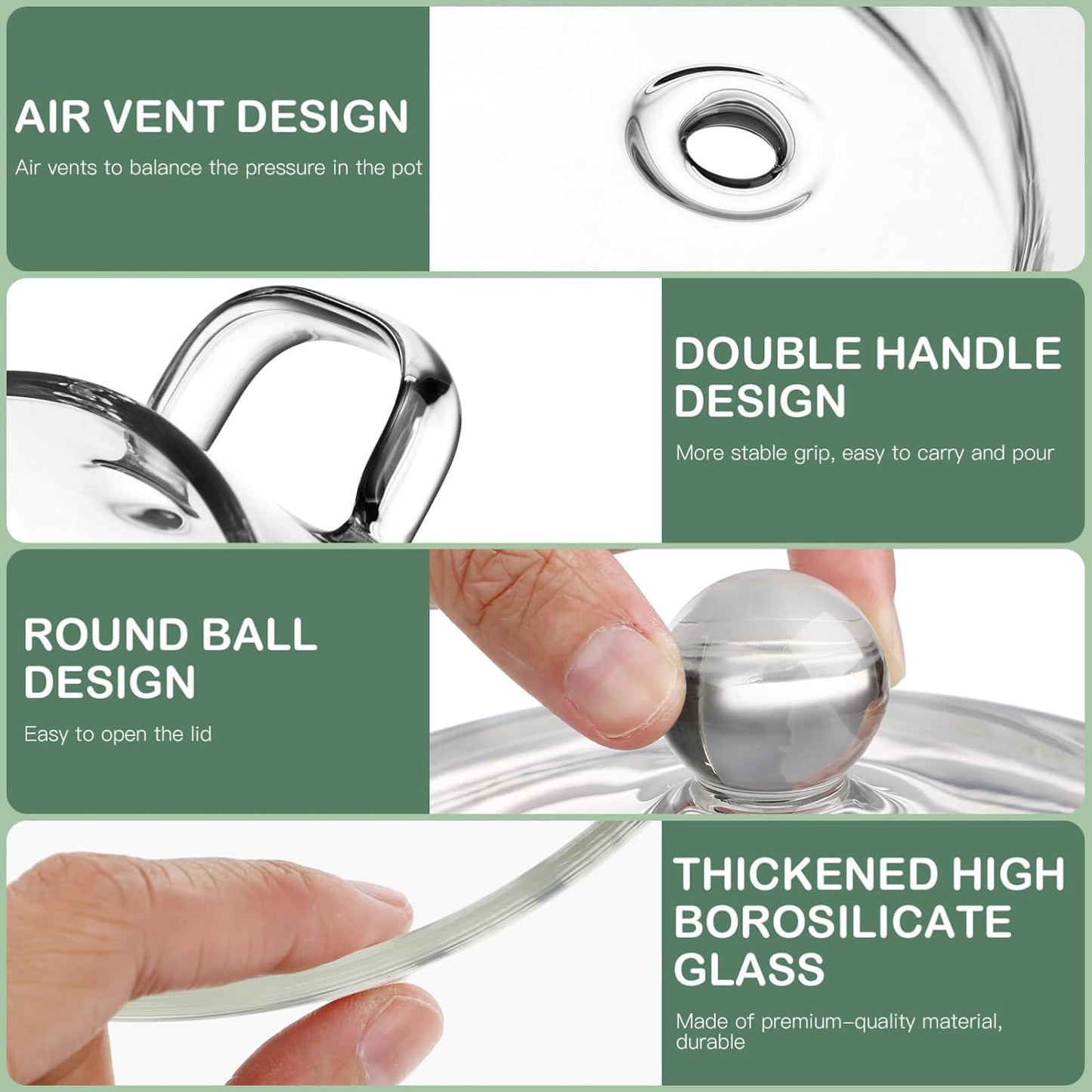 65oz Glass Saucepan with Lid - High Borosilicate Stovetop Cooking Pot for Pasta, Soup, Milk - 1900ml Glass Cookware for Instant Noodles