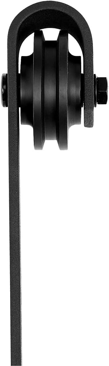 6.6 Foot Black J Shape Sliding Barn Door Hardware Kit by AmazonBasics - WildKart