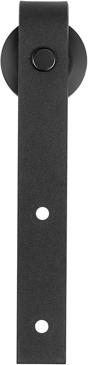 6.6 Foot Black J Shape Sliding Barn Door Hardware Kit by AmazonBasics - WildKart