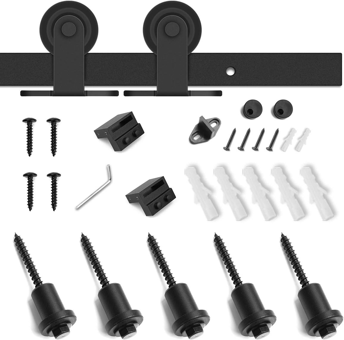 6.6 Ft Top Mount Sliding Barn Door Hardware Kit - Easy Installation & Smooth Operation - Fits 36"-40" Wide Door Panel - Step-by-Step Instructions Included - WildKart