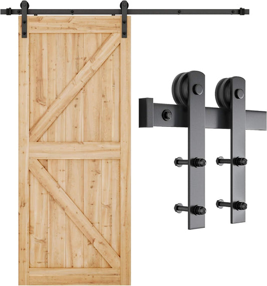 6.6FT Heavy Duty Barn Door Hardware Kit - Easy to Install, Smooth and Quiet Sliding Door Track - Fits 36"-40" Wide Panel - Sturdy Design - WildKart
