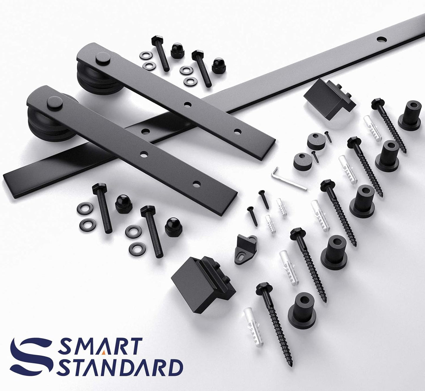 6.6FT Heavy Duty Barn Door Hardware Kit - Easy to Install, Smooth and Quiet Sliding Door Track - Fits 36"-40" Wide Panel - Sturdy Design - WildKart