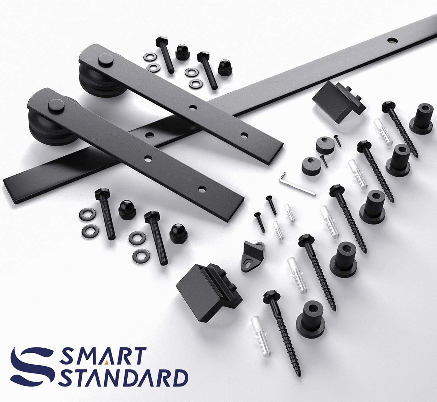 6.6FT Heavy Duty Barn Door Hardware Kit - Easy to Install, Smooth and Quiet Sliding Door Track - Fits 36"-40" Wide Panel - Sturdy Design - WildKart